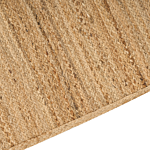 Area Rug Beige Jute 160 X 230 Cm Braided Handmade Cut-out Pattern Natural Boho Style Textile Beliani