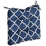 Outsunny Set Of 2 Chair Cushions Seat Pads Indoor Outdoor Seat Cushions With Ties And Tufted Design For Garden Chairs, Blue