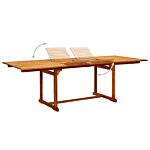 Vidaxl Garden Dining Table (160-240)x100x75 Cm Solid Acacia Wood