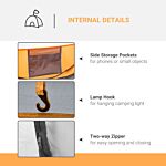 Outsunny 4-5 Person Pop-up Camping Tent Waterproof Family Tent W/ 2 Mesh Windows & Pvc Windows Portable Carry Bag For Outdoor Trip