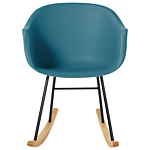 Rocking Chair Teal Synthetic Material Metal Legs Shell Seat Solid Wood Skates Modern Scandinavian Style Beliani