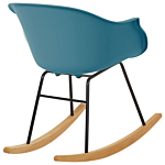 Rocking Chair Teal Synthetic Material Metal Legs Shell Seat Solid Wood Skates Modern Scandinavian Style Beliani