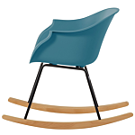 Rocking Chair Teal Synthetic Material Metal Legs Shell Seat Solid Wood Skates Modern Scandinavian Style Beliani