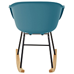 Rocking Chair Teal Synthetic Material Metal Legs Shell Seat Solid Wood Skates Modern Scandinavian Style Beliani