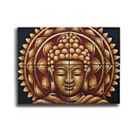 Set Of 4 Gold Buddha Mandala Brocade Detail 30x40cm