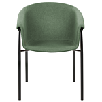 Set Of 2 Dining Chairs Green Fabric Upholster Contemporary Modern Design Dining Room Seating Beliani