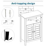 Kleankin Bathroom Floor Storage Cabinet Free Standing Unit With Compartment Adjustable Shelf Double-door Design, Free Standing Organizer, Grey