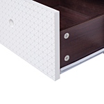 Tv Stand Dark Wood With White For Up To 50ʺ Tv Media Unit With 3 Drawers Shelves Beliani