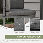 Outsunny 5 Pieces Pe Rattan Dining Sets With Cushions, Space-saving Design Rattan Cube Garden Furniture With Stone Composite Board Top, For Indoor & Outdoor, Grey