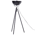 Floor Lamp Black With Gold Metal 170 Cm Tripod Base Adjustable Open Shade Industrial Design Beliani