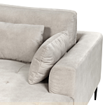 Left Hand Corner Sofa Light Grey Velvet Upholstered L-shaped Tufted Cushioned Seat With Scatter Cushions Beliani
