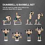Homcom 20kg 2 In 1 Adjustable Dumbbells Weight Set, Dumbbell Hand Weight Barbell For Body Fitness, Lifting Training For Home, Office, Gym, Black