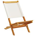 Vidaxl Folding Garden Chairs 8 Pcs Cream White Fabric And Solid Wood