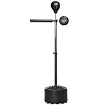 Sportnow Free Standing Speed Bag, Height Adjustable Boxing Punching Bag With Stand, Reflex Bar, Punching Pad And Suction Cup Base
