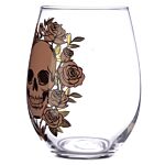 Fun Skulls & Roses Glass Tumbler Set Of 2