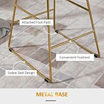 Homcom Set Of 2 Bar Stools Modern Counter Height Wire Metal Bar Chairs For Kitchen, Bar Counter, Gold