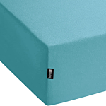Fitted Sheet Turquoise Cotton 140 X 200 Cm Solid Pattern Classic Elastic Edging Bedroom Beliani