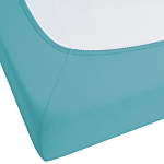 Fitted Sheet Turquoise Cotton 140 X 200 Cm Solid Pattern Classic Elastic Edging Bedroom Beliani