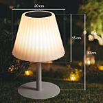 Outsunny Outdoor Solar Table Lamp, Cordless Led Desk Lamp With Rechargeable Battery, Dimming Brightness, Usb, Auto On/off