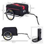 Homcom Bike Cargo Trailer W/removable Cover-red/black