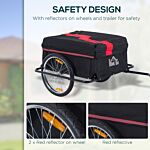 Homcom Bike Cargo Trailer W/removable Cover-red/black