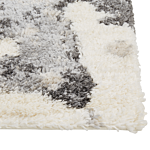 Area Rug Light Beige And Grey 80 X 150 Cm Shaggy Rectangular Abstract Pattern Boho Traditional Style Living Room Bedroom Beliani
