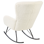 Rocking Chair White And Black Boucle Polyester Fabric Upholstery Metal Legs Skates Traditional Retro Design Beliani