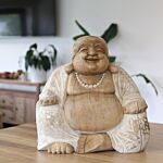 Happy Buddha - Whitewash 30cm