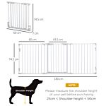 Pawhut Pet Safety Gate 3-panel Playpen Fireplace Christmas Tree Metal Fence Stair Barrier Room Divider W/walk Through Door, White