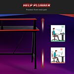 Homcom L-shape Corner Gaming Desk Computer Table With Elevated Monitor Shelf Workstation, Black Red