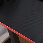 Homcom L-shape Corner Gaming Desk Computer Table With Elevated Monitor Shelf Workstation, Black Red