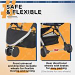 Pawhut Detachable Pet Stroller Pushchair Foldable Dog Cat Travel Carriage 2-in-1 Design Carrying Bag Dark Blue