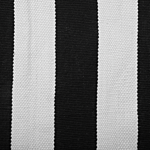 Area Rug Black White Fabric 160 X 230 Cm Indoor Outdoor Stripe Pattern Modern Beliani