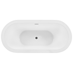 Freestanding Bath White Sanitary Acrylic Oval Single 170 X 80 Cm Modern Design Minimalist Beliani