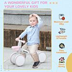 Aiyaplay Kids Balance Bike For 1-3 Years Old With Adjustable Seat, Silent Wheels, Pink