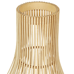 Candle Lantern Light Wood Willow 58 Cm With Glass Floor Candle Holder Boho Style Indoor Beliani