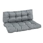 Outsunny 2pcs Garden Tufted Pallet Cushion Seat Pad Back Cushion Patio For Indoor Outdoor Use, Dark Grey