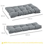 Outsunny 2pcs Garden Tufted Pallet Cushion Seat Pad Back Cushion Patio For Indoor Outdoor Use, Dark Grey