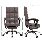 Vinsetto Executive Vibration Massage Office Chair, Microfibre Computer Chair With Armrest, 135° Reclining Back, Charcoal Grey