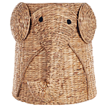 Wicker Elephant Basket Natural Water Hyacinth Woven Toy Hamper Child's Room Accessory Beliani