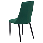 Set Of 2 Dining Chairs Green Velvet Upholstered Seat High Back Beliani