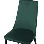 Set Of 2 Dining Chairs Green Velvet Upholstered Seat High Back Beliani