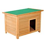 Pawhut 85cm Elevated Dog Kennel Wooden Pet House Outdoor Waterproof