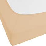 Fitted Sheet Sand Beige Cotton 90 X 200 Cm Elastic Edging Solid Pattern Classic Style For Bedroom Beliani