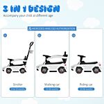 Homcom Toddlers Push Along Car Licensed Pp Mercedes-benz Ride On Stroller White