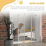 Pawhut Metal Pet Safety Gate Dog Gate Folding Fence, White