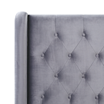 Slatted Bed Frame Grey Velvet Upholstery Eu King Size 5ft3 Tufted Headboard Modern Design Beliani