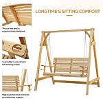 Outsunny 2-seater Larch Wood Swing Chair Bench