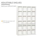 Homcom 480 Cd / 312 Dvd Storage Shelf Rack Media Storage Unit Shelves Racks Wooden Bookcase Display Unit With 4 Adjustable Shelves White