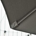 Outsunny 3(m) Patio Offset Parasol Roma Umbrella Cantilever Hanging Sun Shade Canopy Shelter 360° Rotation With Cross Base - Dark Grey